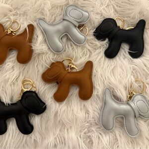 Stylish Dog Keychains- Black, Brown, Silver